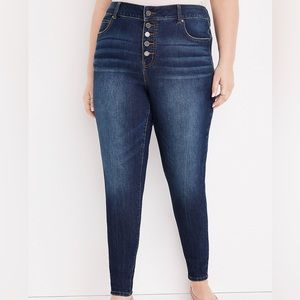 M Jeans by Maurice’s Plus Size 22W High Rise Super Skinny Button Fly Jeans  NWOT